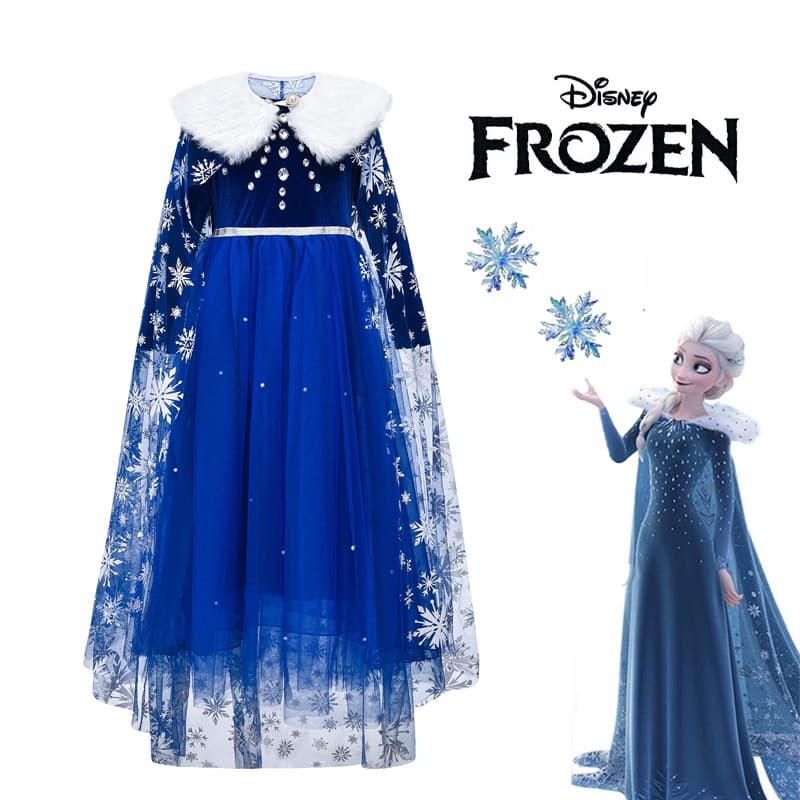 Outono inverno novo estilo meninas elsa vestido de princesa Halloween elsa cos traje do jardim de infância evento festa