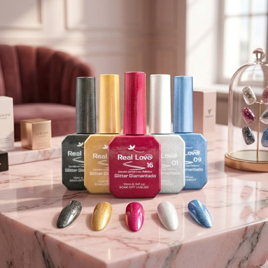 Esmalte em Gel 10ml - Glitter Refletivo - Real Love