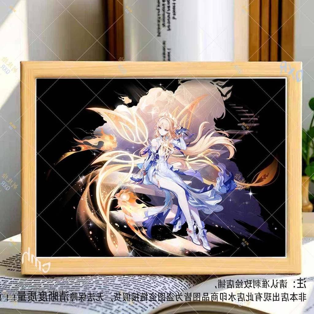 Yuanshen Nicole Ryan Lihui Mercadoria Bruxa N Moldura de madeira Decoração de mesa Conjunto de porta-retratos Presente d