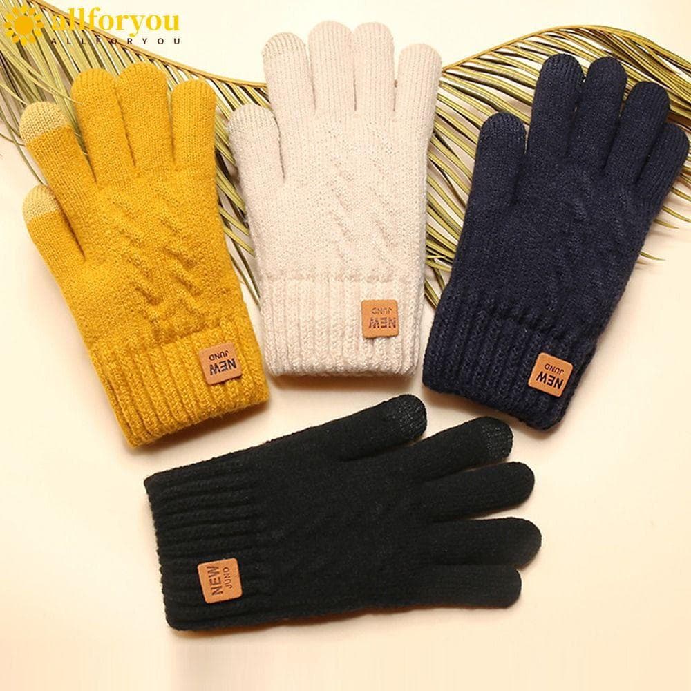Luvas De Tela Sensível Ao Toque ALLFORYOU1 , Malha Quentes À Prova De Frio Condução Vento De Pelúcia Espessadas