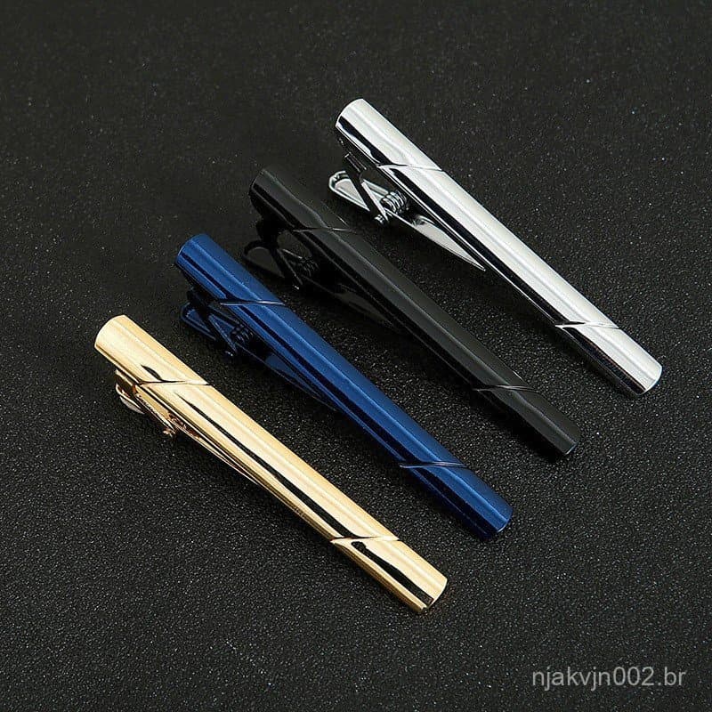 EFAN Novo Clipe De Gravata Prata Ouro Preto Azul Cobre Formal Masculino Elegante Barra Fecho Pinos