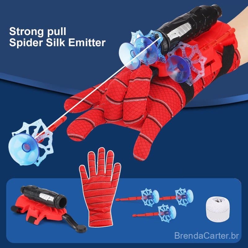Luva Lançadora De Teia De Aranha , Brinquedo De Pulso Infantil Com Corda , Halloween