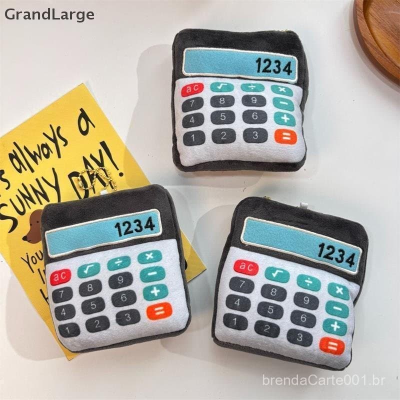[GrandLarge] Bonito Criativo Engraçado Calculadora Boneca De Pelúcia Brinquedos Chaveiro Pingente Menina Mochila Charme