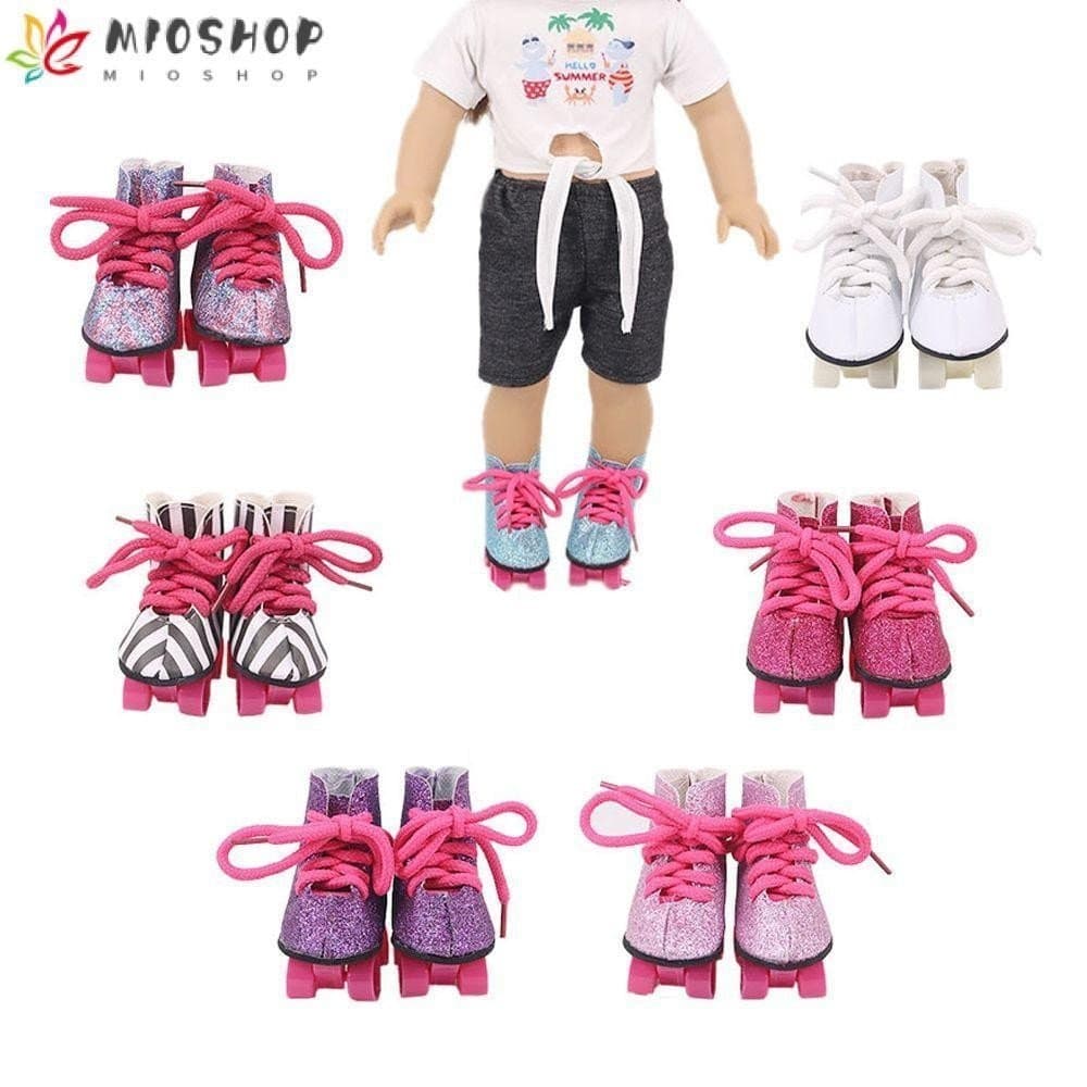 MIOSHOP Boneca Patins Meninas Moda Sapatos Acessórios De Patinação 18 Polegadas/43 Cm Roupas De Boneca