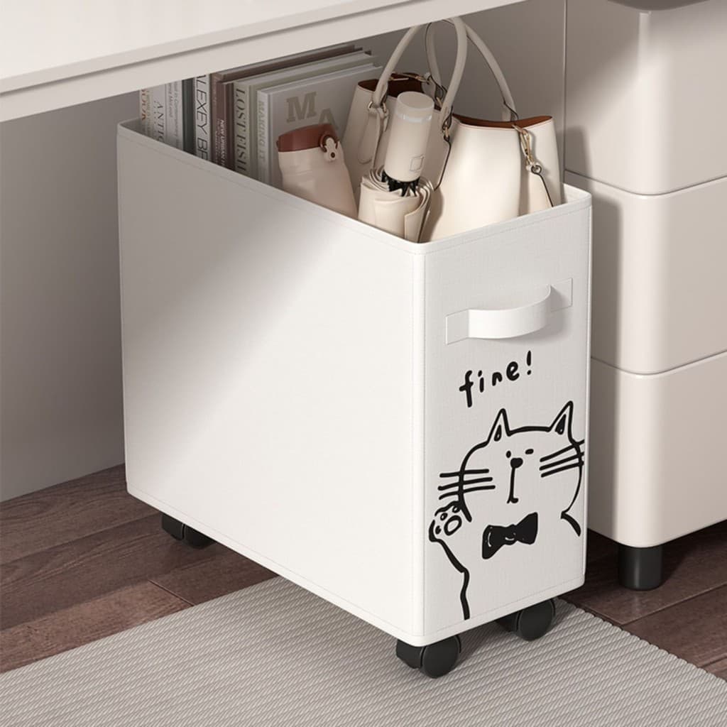 Caixa de armazenamento com polias sob a mesa Rack de armazenamento Cesta de armazenamento de espaço de trabalho Cesta co
