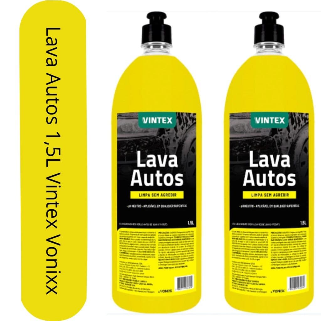 Kit com 2 Shampoo Lava Autos 1,5L Vintex Vonixx