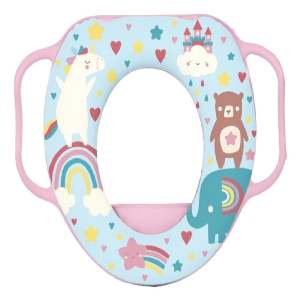 Assento Redutor Infantil Rosa Com Alça Para Vaso Sanitário