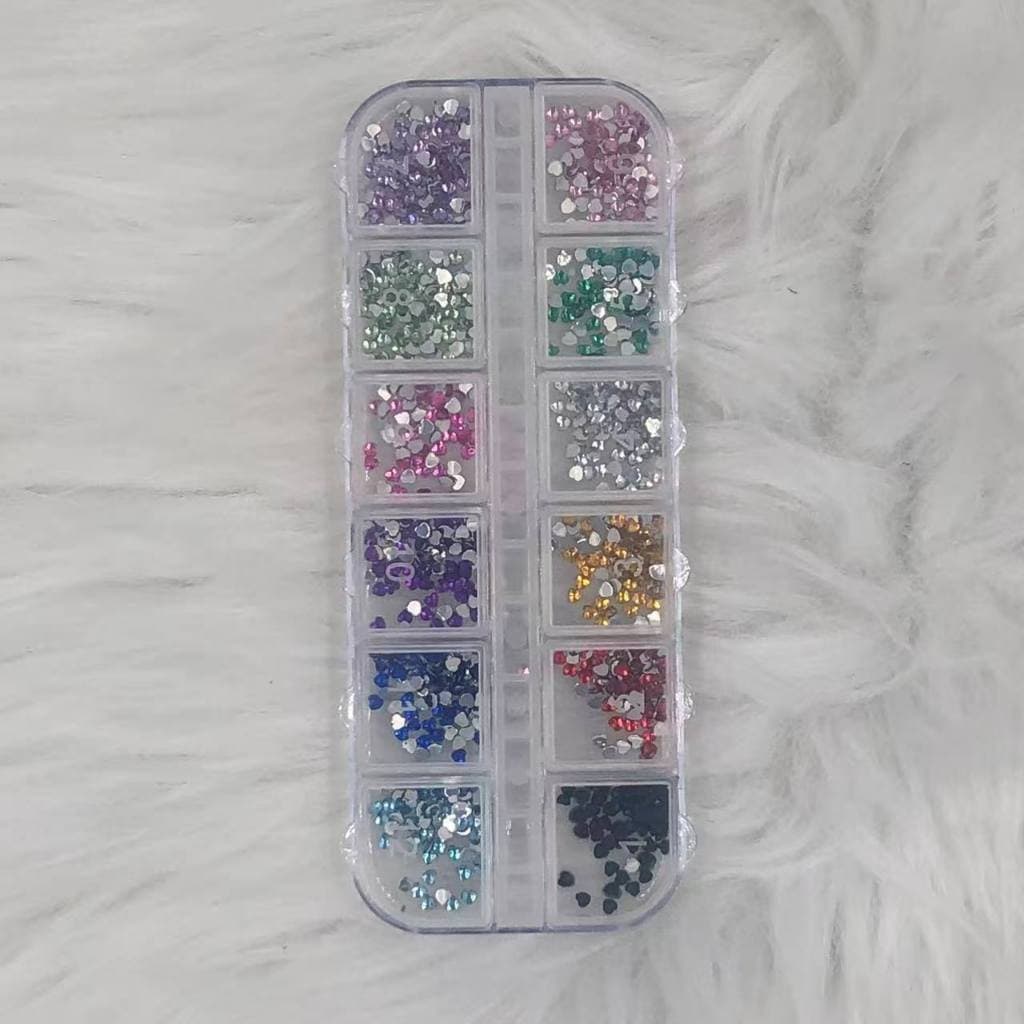 Estojo Strass Colorido Para Maquiagem e Nail Art
