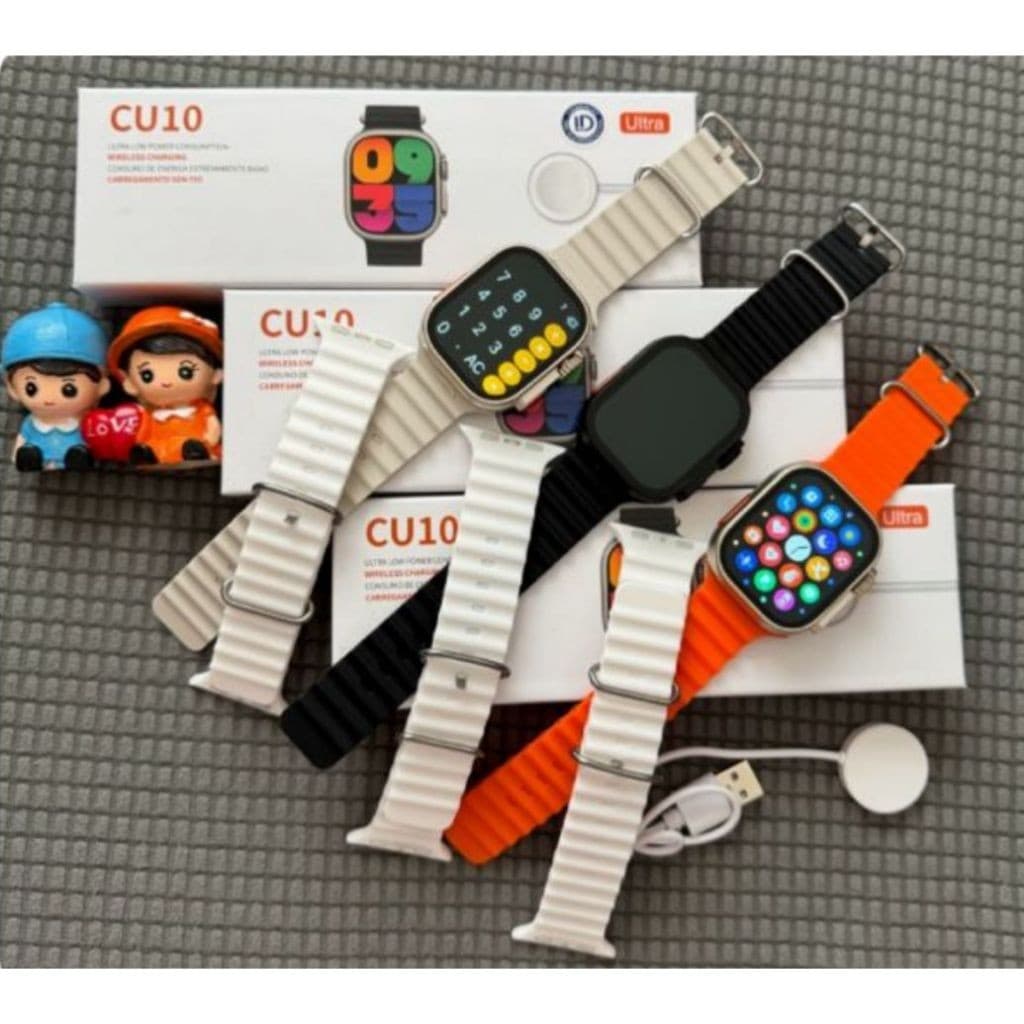 Smartwatch CU10 Serie 10 Tela 47mm com 2 Pulseiras Relógio Inteligente Bluetooth Android e iOS