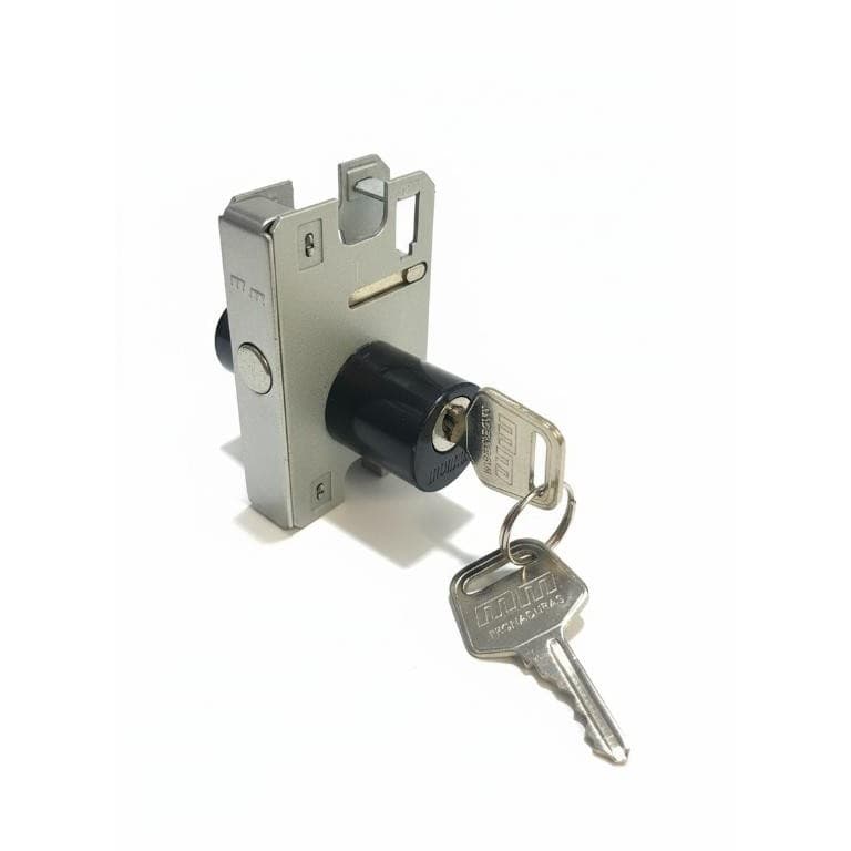 Miolo 1520 Redondo Preto Cilindro 2 Chaves p/ Fechadura Porta Pivotante Vidro