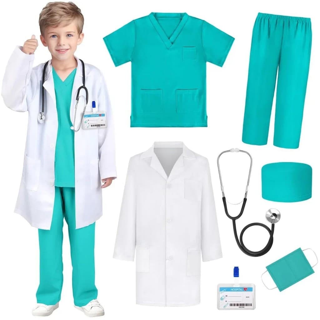 Conjunto de Roupas Cirúrgicas para Meninos e Meninas, Pequeno Doutor, Divertido Jogo de Papéis Epidemias IOYM