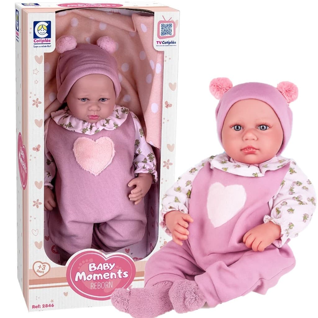 Boneca Baby Moments Menina Reborn Detalhe Realista Cotiplás