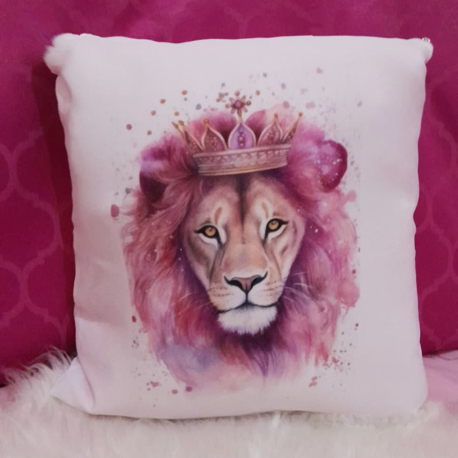 Capa Almofada Decoração Cama Quarto Leoa Rosa
