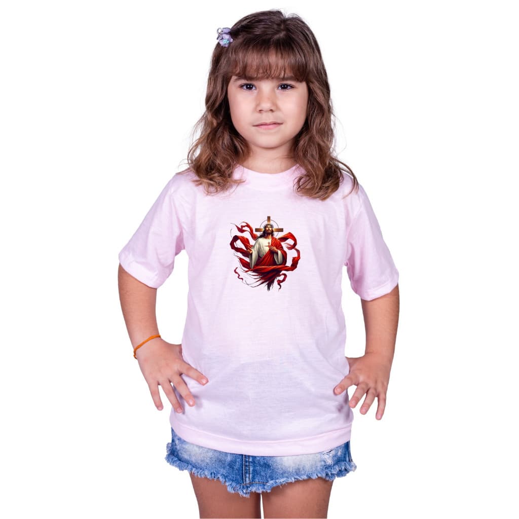 CAMISETA ROUPA INFANTIL JESUS CRISTO NA CRUZ CRUCIFICAÇÃO LIBERTAÇÃO