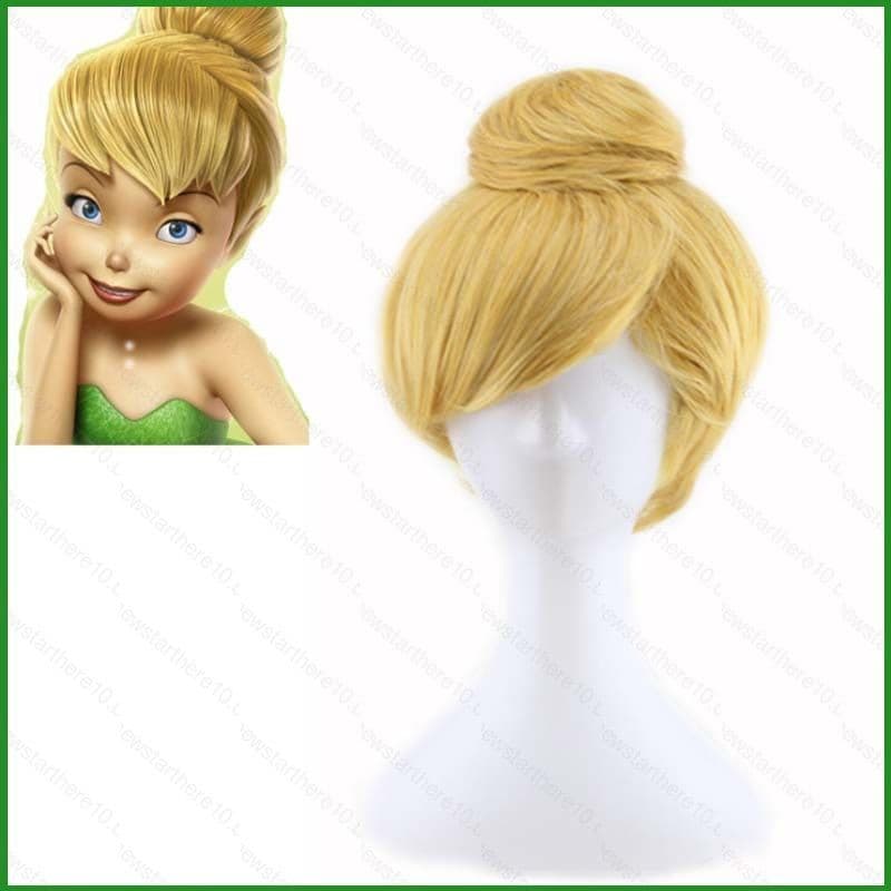 Peruca de Cosplay NS10 Disney Sininho, Dourado Natural, Fantasia de Halloween, Desempenho Suave NS10 08571 3782