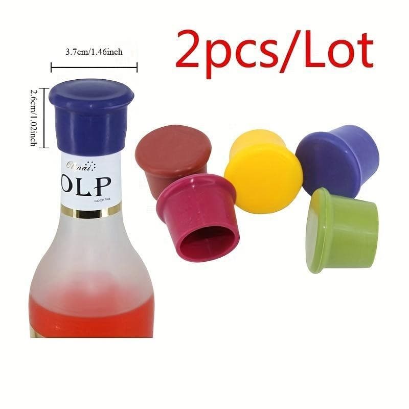2 Pçs/Set Silicone Garrafa De Vinho Vazamento Garrafas Seladores Fresco Mantendo Tampas De Para Tinto De Cerveja Cor Ale