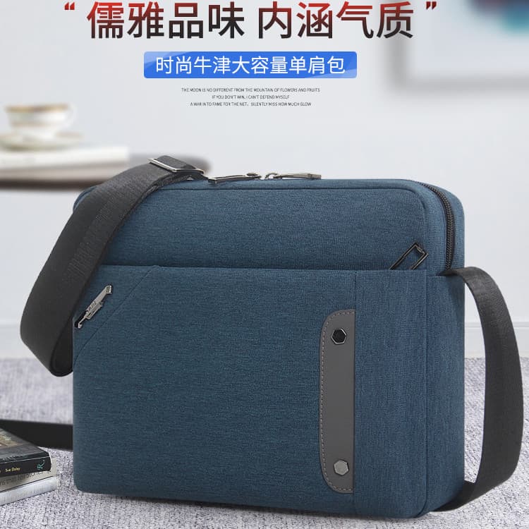 Bolsa Casual Horizontal masculina, bolsa Crossbody de moda jovem, portátil, à prova d'água, Oxford, giratória, IPAD, Tab