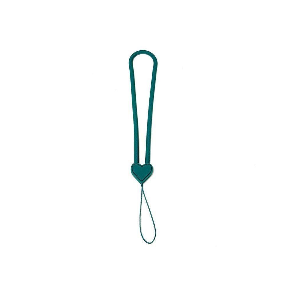 Cordão Anti-perda de Silicone para celular, cordão de pulso para celular, simples, curto, rosa, amor, coração, azul, est