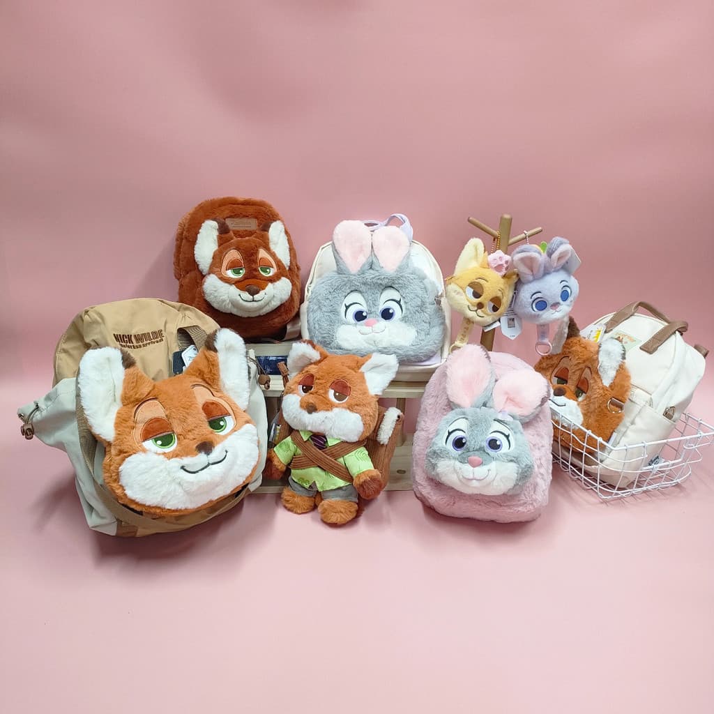 Genuíno Crazy Animal City Plush Schoolbag Nick Mochila Coelho Judy Mochila Brinquedos Infantis