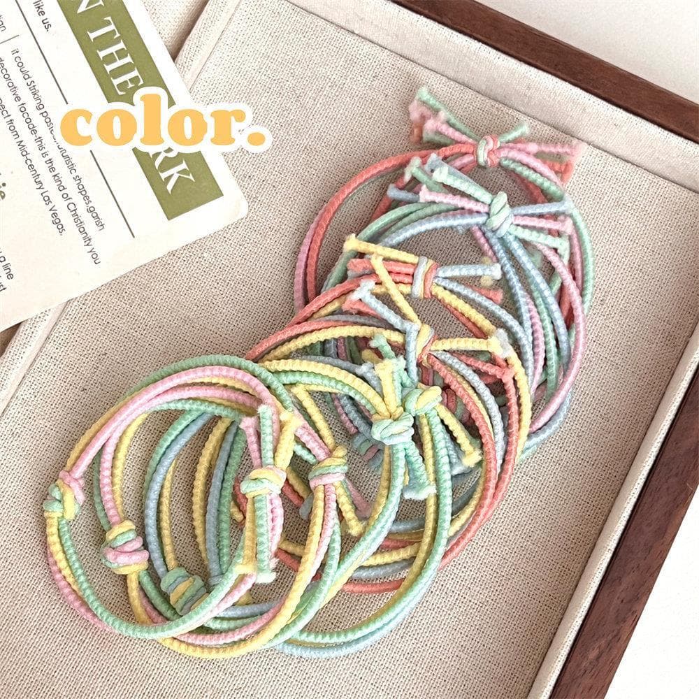 Pequeno fresco doce cor menina anel de cabelo high-End bandana alta elástica borracha corda de cabelo rabo de cavalo ace