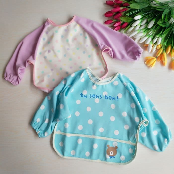 Comércio exterior Original estilo japonês cauda bens infantil Anti-vestir avental à prova dwaterproof água bebê comer ro