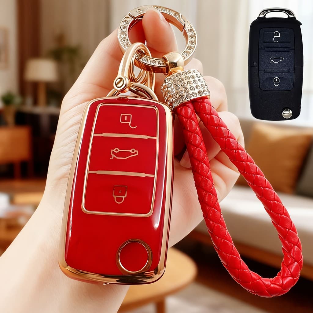 Para Volkswagen Car Key Shell Com Chaveiro , VW UP , Caddy Touareg/Jetta/Golf 6/Passat , Carli , Skoda Octavia , Fabia E