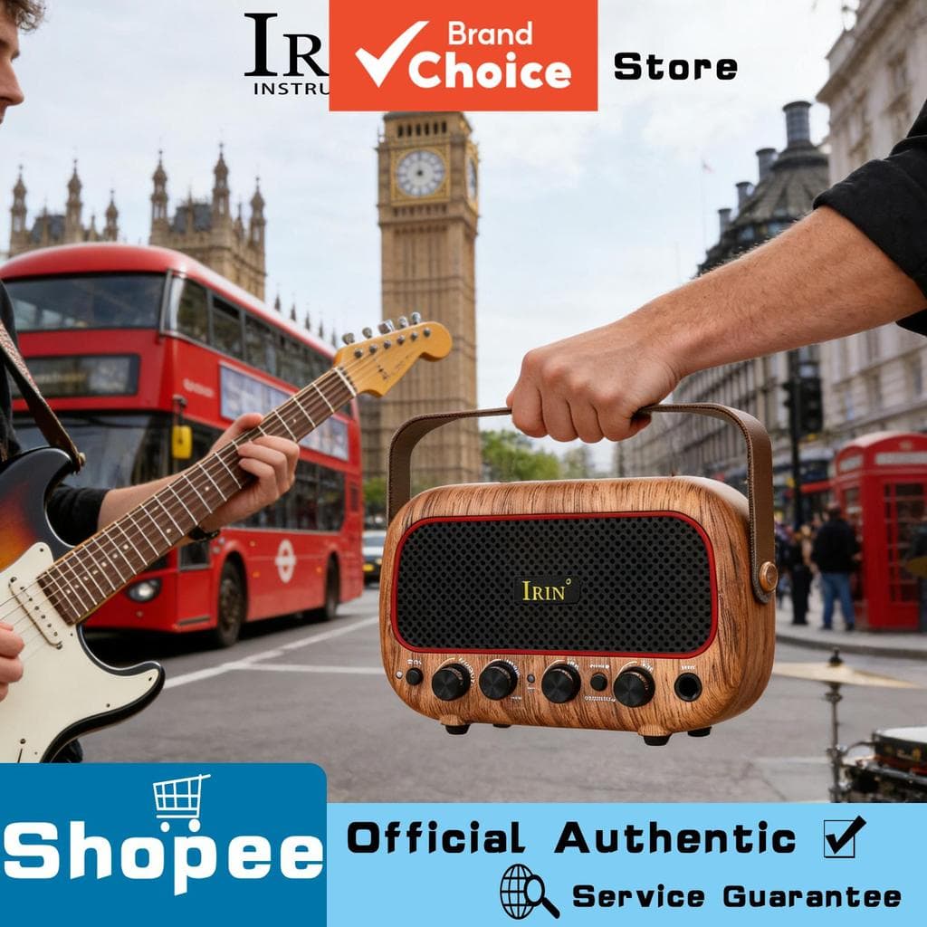 IRIN Amplificador de guitarra MY-04 5W Coluna Bluetooth sem fio com canal limpo e de overdrive Acessórios para guitarra