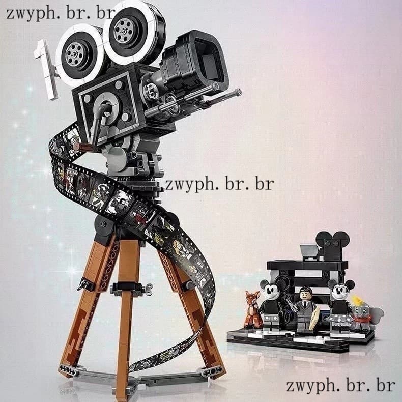 compatível 43230 lego disney 100 anos série Retro camera menina Crianças brinquedos educativos blocos de construção ABS