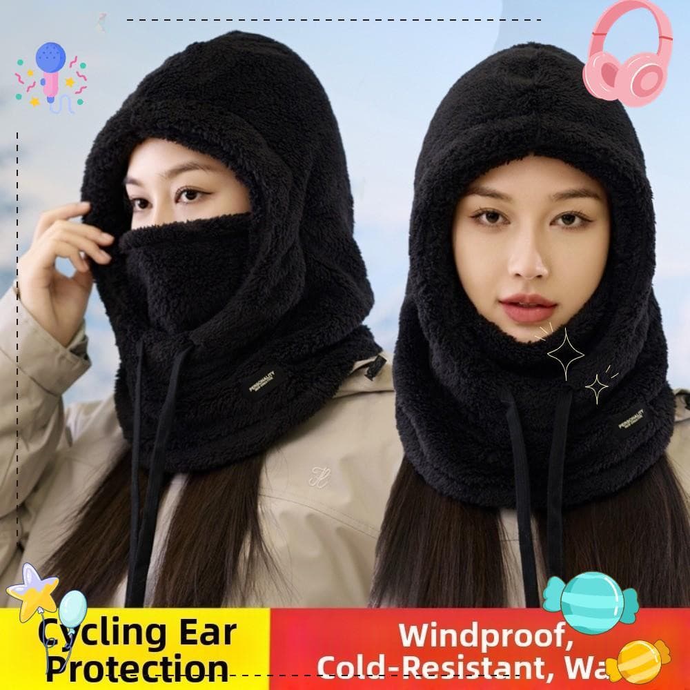 Balaclava de Inverno, Gorro de Esqui com Cachecol Térmico de Cor Sólida, Pulôver Quente e à Prova de Vento