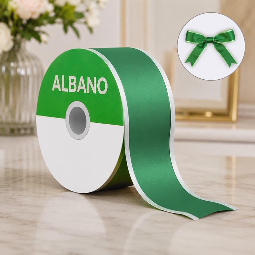 Fita Maxi Albano 3D Verde 32mmx 100metros Laço Presente Verde Decoração Embalagem