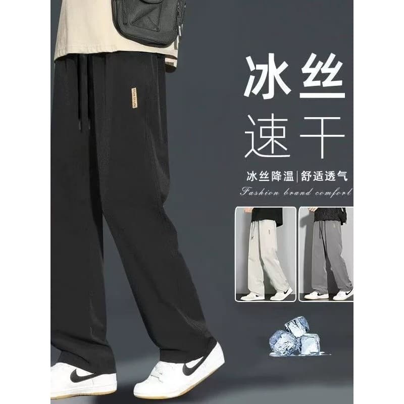Guangzhou treze linhas calças de venda quente novo estilo de secagem rápida calças de seda gelo masculino verão calças c