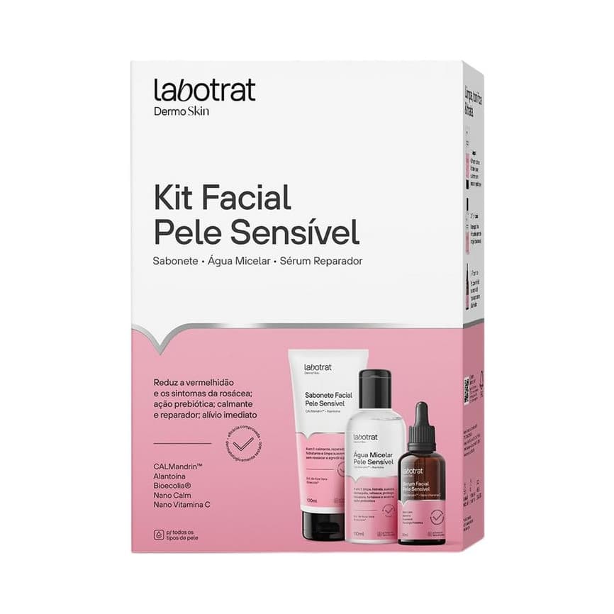 Kit Facial Pele Sensível Labotrat Dermo Skin com 3 Itens