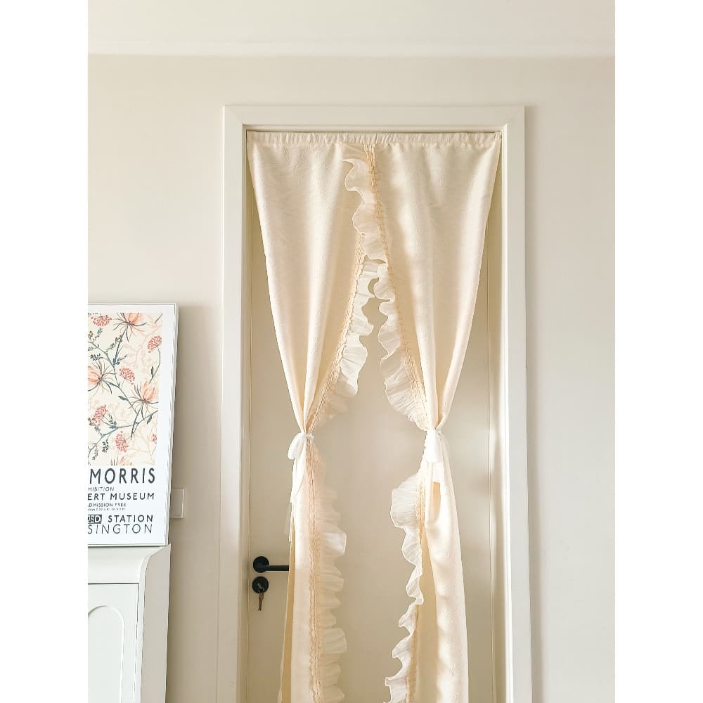 Cortina Jacquard para casa, sem perfuração, luz para meninas, porta francesa, divisória, quarto, sala de estar, varanda,