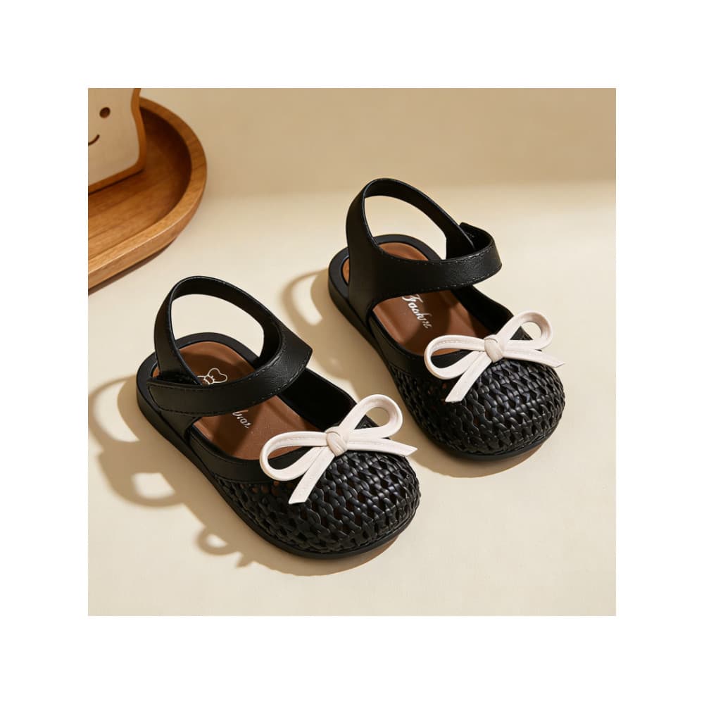 Bonito princesa meninas novo estilo verão antiderrapante sola macia meninas médio grande crianças Velcro sapatos sandáli
