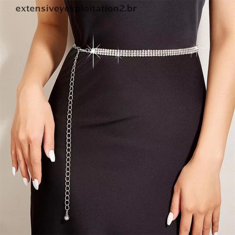 Moda Strass Corrente De Cintura Para Mulheres Meninas Na Decorativa High-end Vestido Cinto Ajustável .
