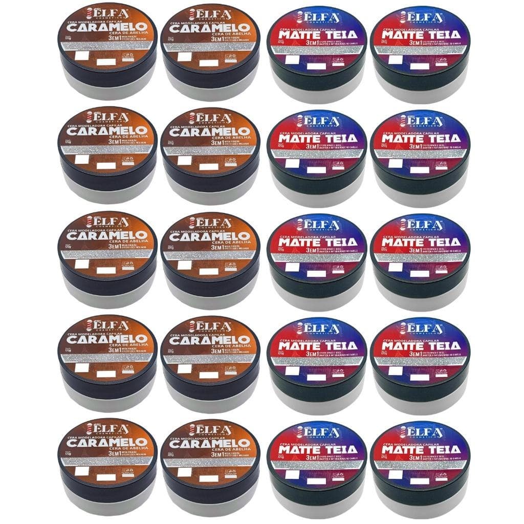 20 Ceras Modeladoras Capilar  Caramelito e Matte teia - 120g Elfa 4men