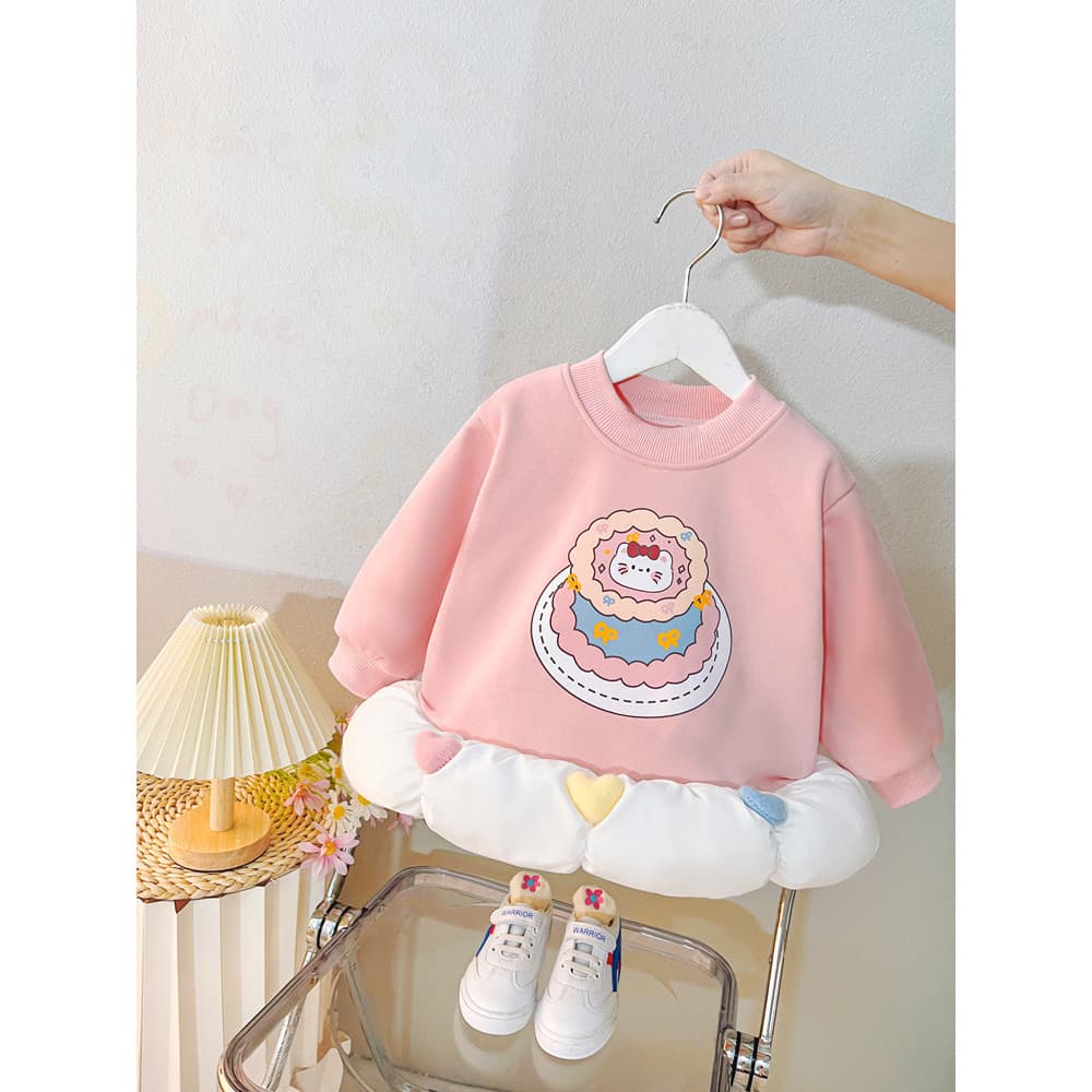 Meninas vestido roupas de inverno 2024 outono inverno novo estilo moletom vestido de lã fina de uma peça velo forro de l