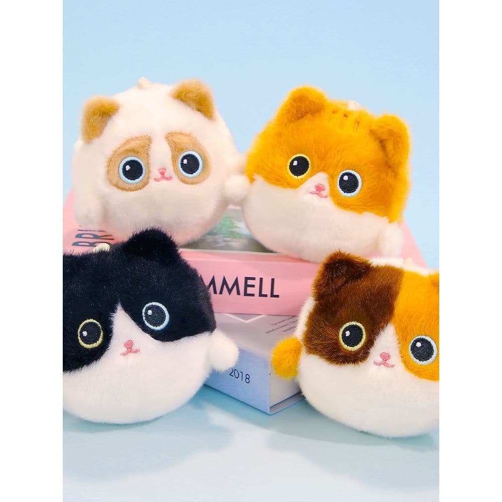 Genuíno macio bonito gatinho descompressão pitada saco de música pingente brinquedo de pelúcia boneca chaveiro enviar me