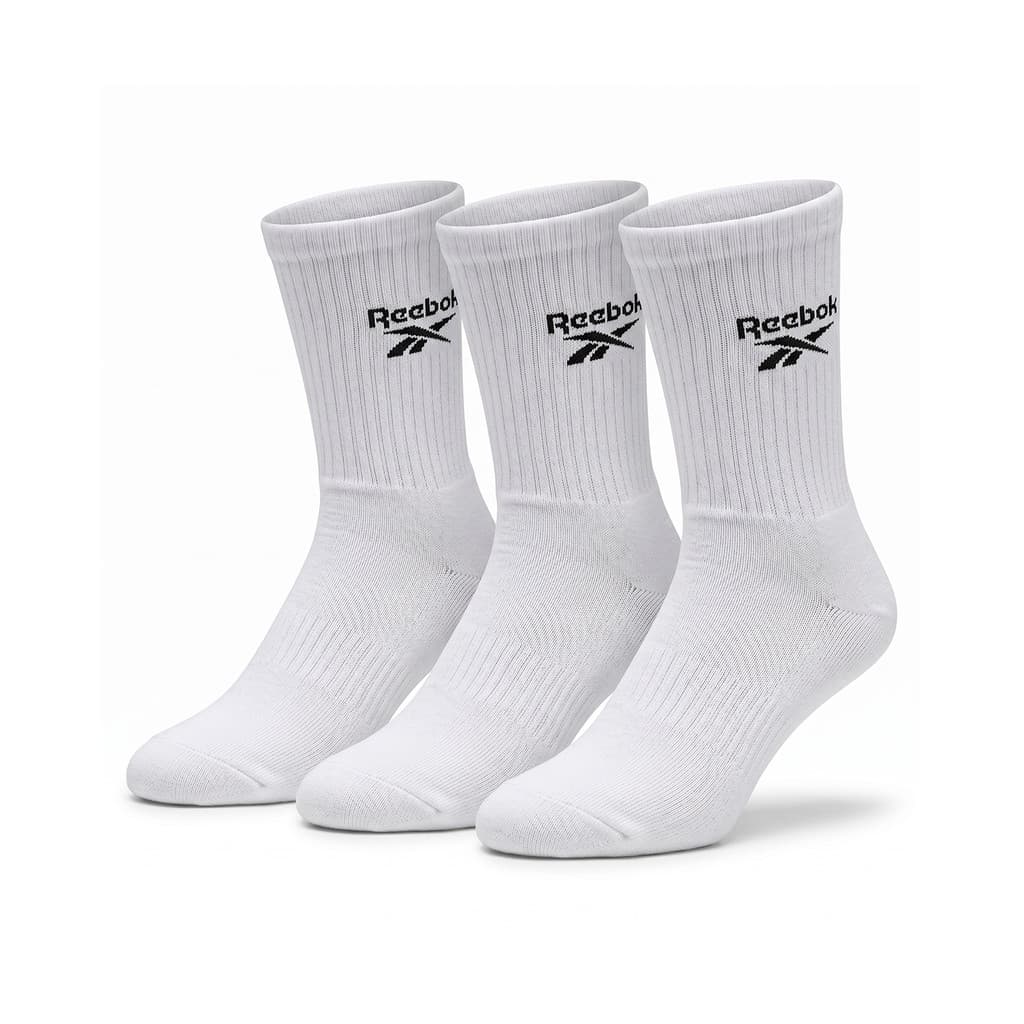 Kit 3 Meias Reebok Original Kit Meia Cano Médio Algodão Respirável Unissex Adulto Meia Corrida