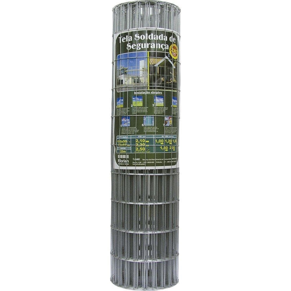 Tela Segurança Soldada Morlan 150 x 50mm Fio 2,30mm 1,50 x 25m