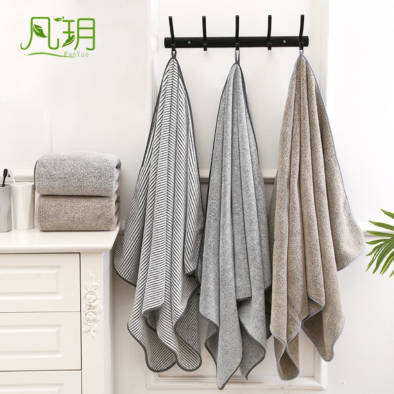 Toalha de banho Coral velo toalha de rosto carvão de bambu Gypsophila toalha grande engrossado macio absorvente sem fiap