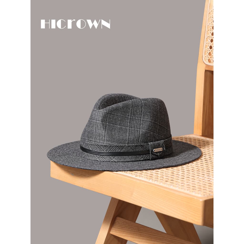 Outono inverno novo estilo de lã masculina panamá chapéu superior aba plana moda Casual britânico grande chapéu circunfe