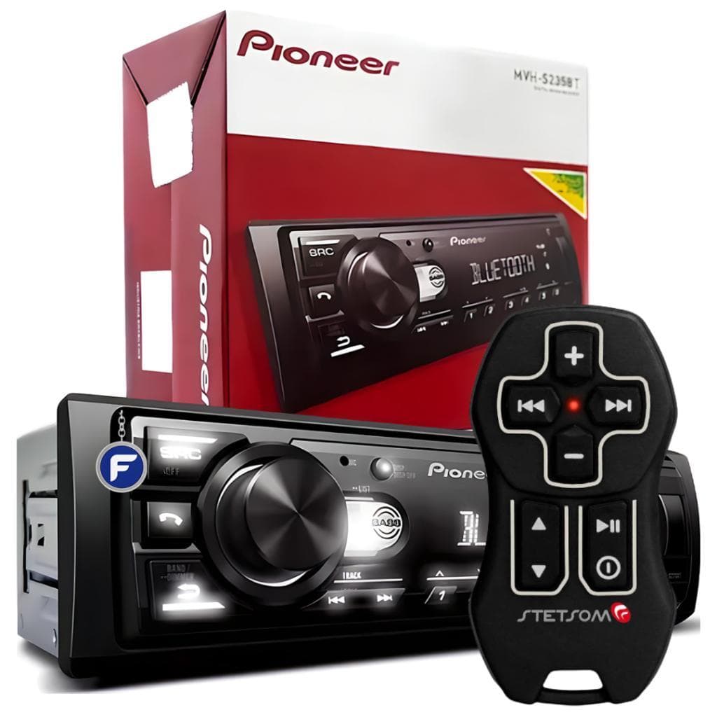 Radio Pioneer Bluetooth Usb Mp3 Player Som Automotivo + Controle Longa Distancia Stetsom 500m