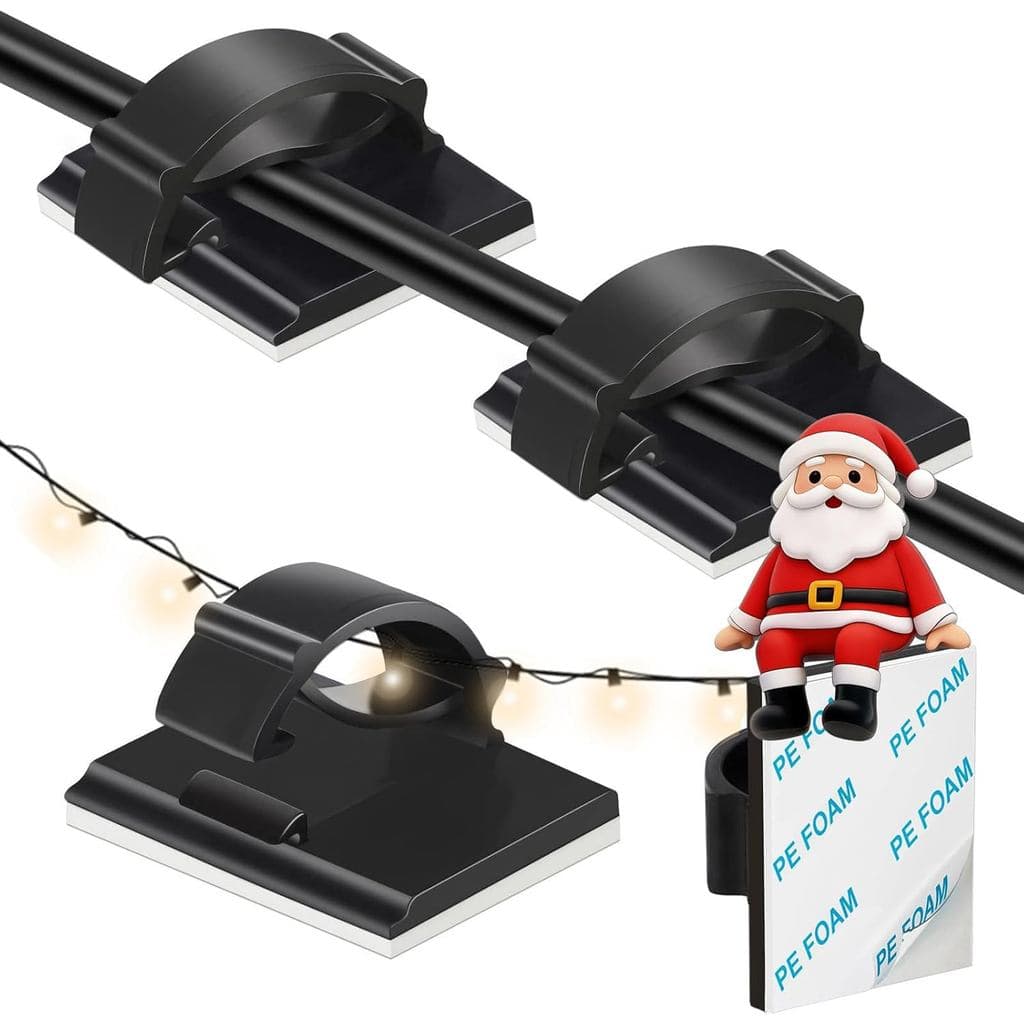 Ganchos Suportes para Cabos KLJ, Ganchos Adesivos para Luzes Decorativas, Pacote com 50 Mini Ganchos Adesivos para Fixaç