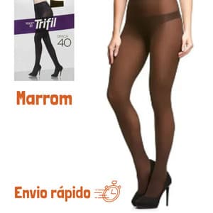 Meia calça feminina MARROM fio 40 Trifill I Elegância, conforto e qualidade I Inverno