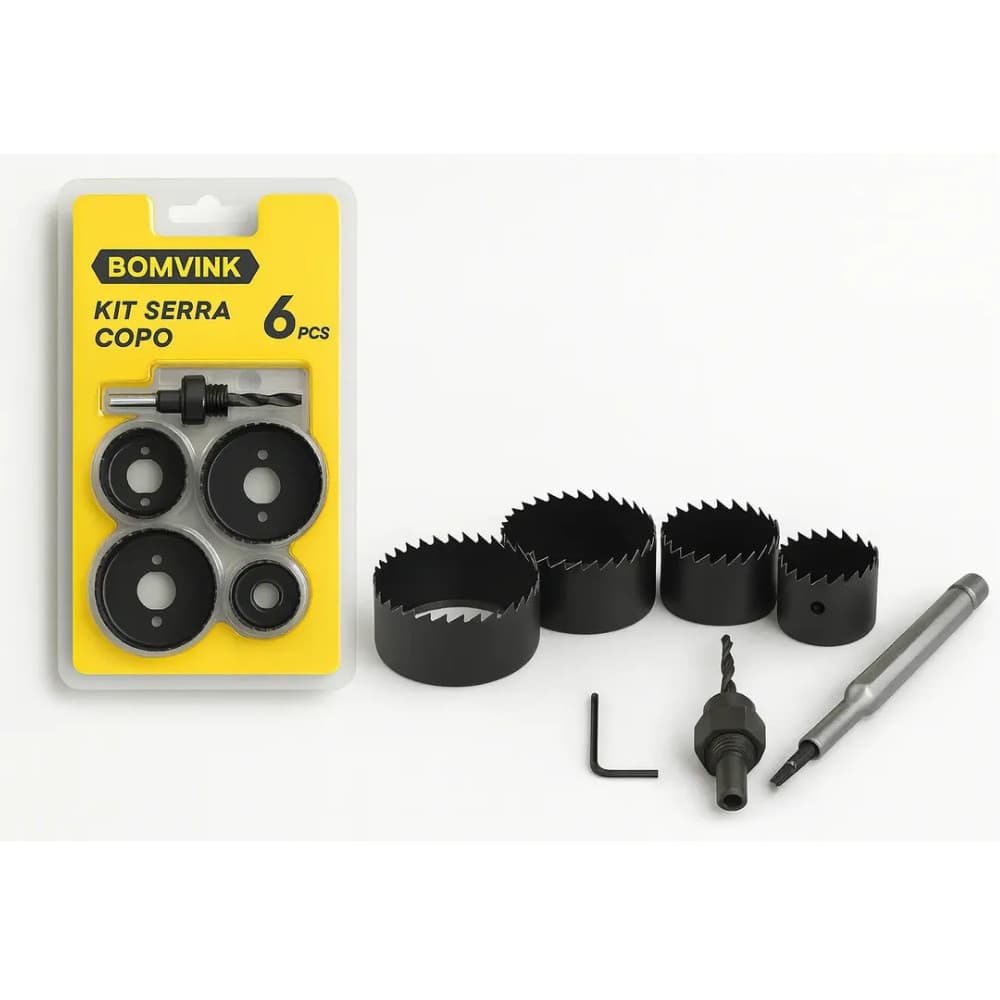 Jogo Serra Copo 6 Peças 32mm A 54mm Para Madeira Pvc Bomvink