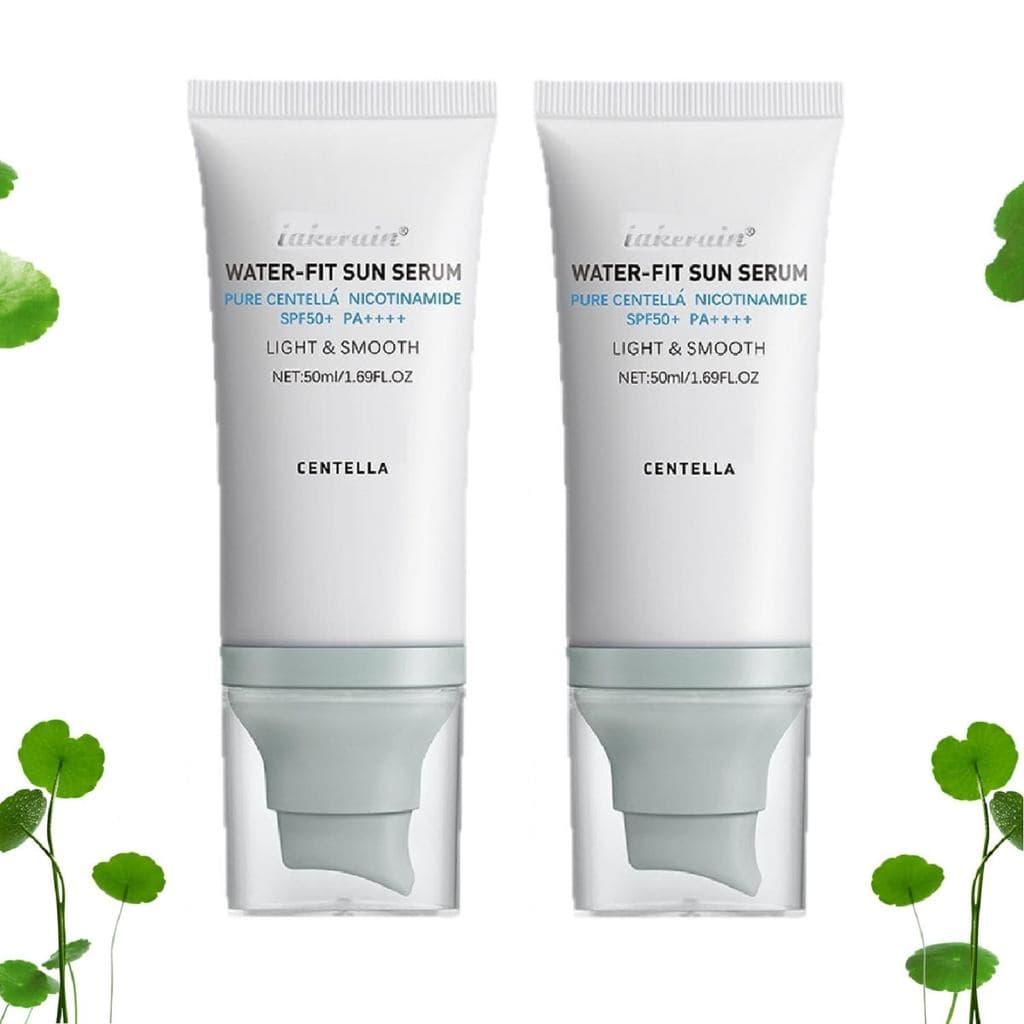2 Peças Protetor Solar Centella SPF 50, Sérum Solar Hyalu Cica Water-Fit, Protetor Solar Facial de Longa Duração, Protet