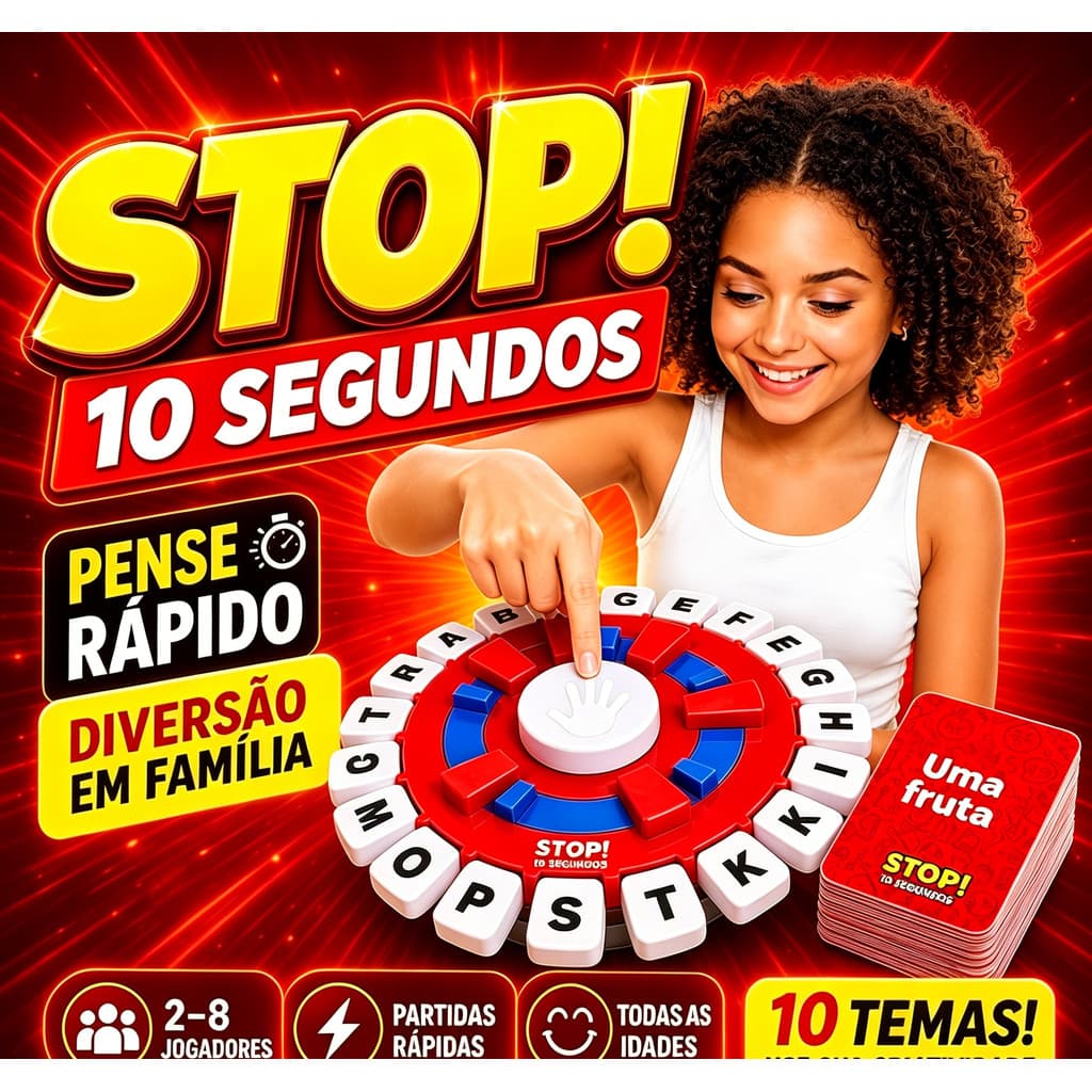 Jogo Stop Tapple em Português Desafio Rápido para Família e Amigos