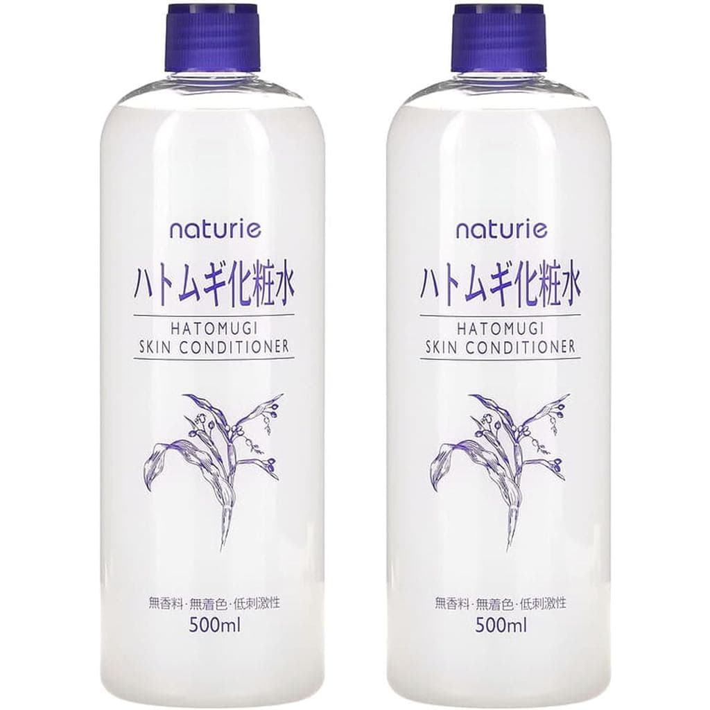 Naturie Adlay (Hatomugi) Loção Tônica Condicionadora para a Pele 500ml Extrato de Semente de Coix Pacote com 2 Unidades