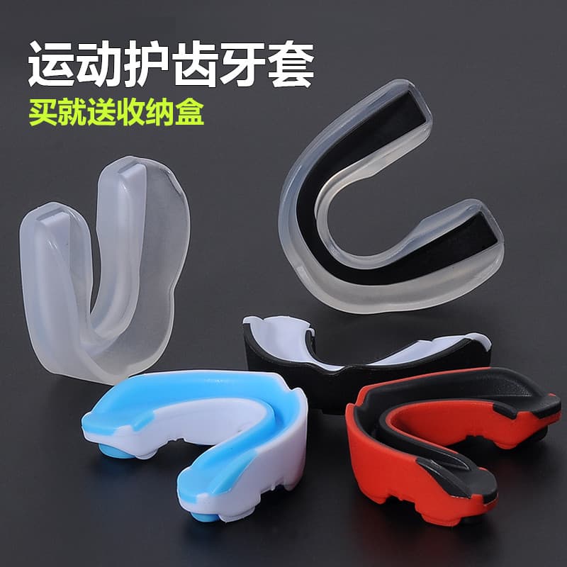 Caixa de boxe protetor bucal Sanda luta treinamento Muay Thai esportes Taekwondo protetor bucal tipo veneno Gel